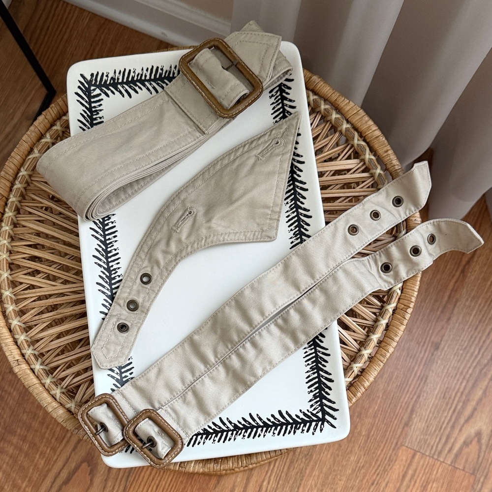 Trench Coat Replacement Belt & Sleeve Buckle Straps in Khaki Color